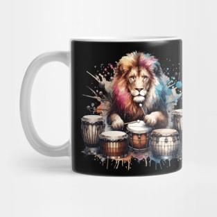 Lion Playing Drums Mug